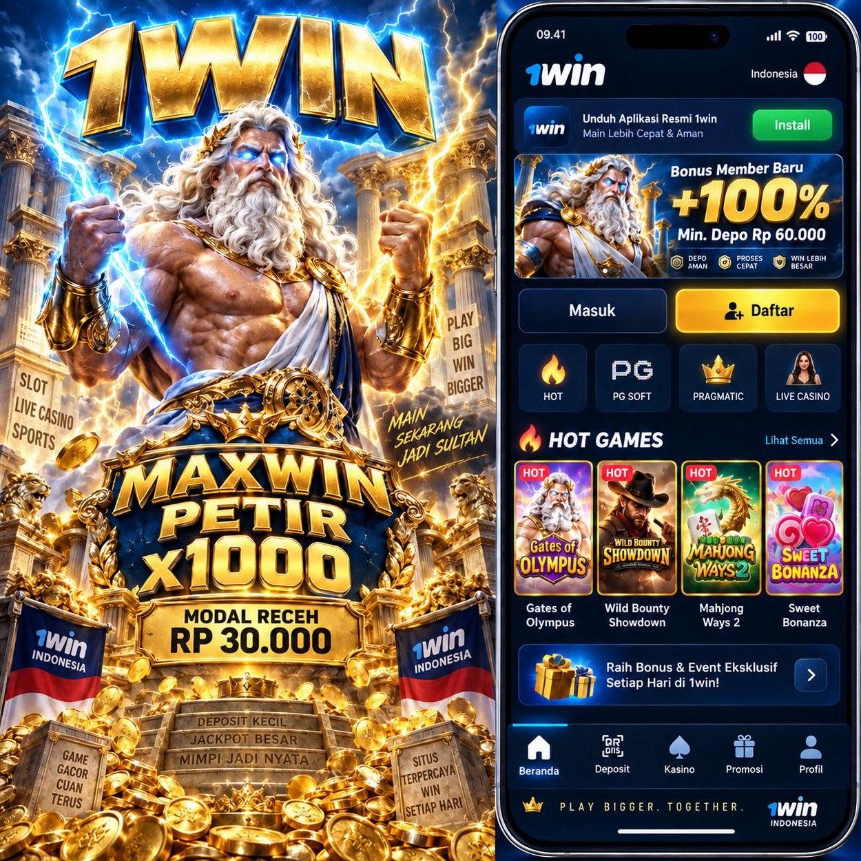1WIN - Daftar & Unduh Aplikasi Mudah 🔥